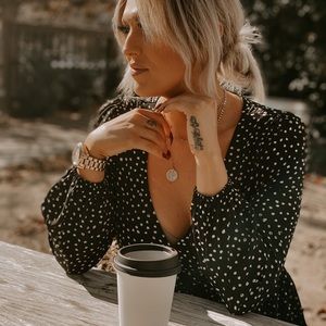 Black and white polka dot dress